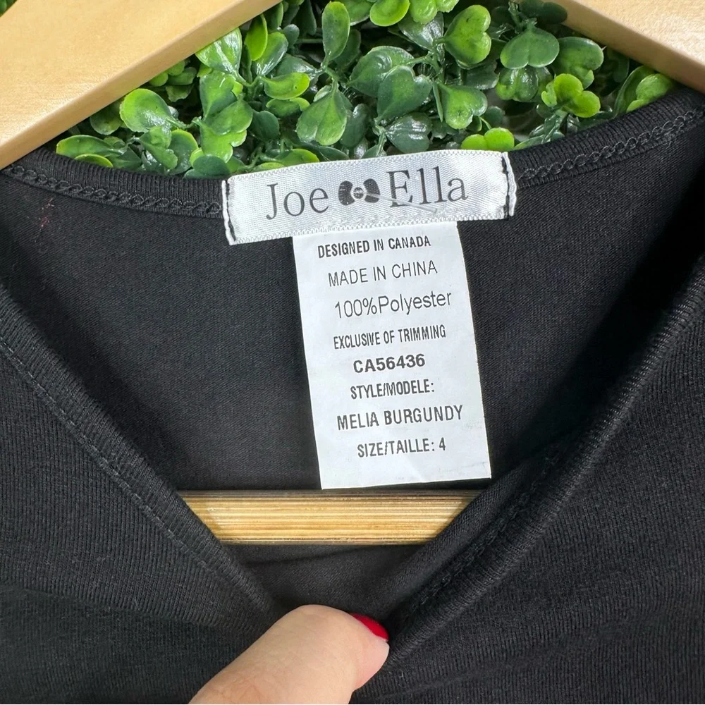 Nwt Joe-Ella Black and Red Floral Kids Dress no‎ belt